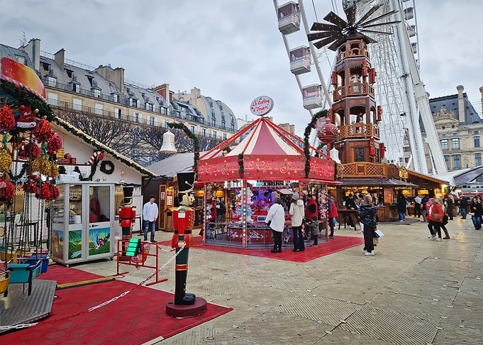 Festive Christmas Market in Paris