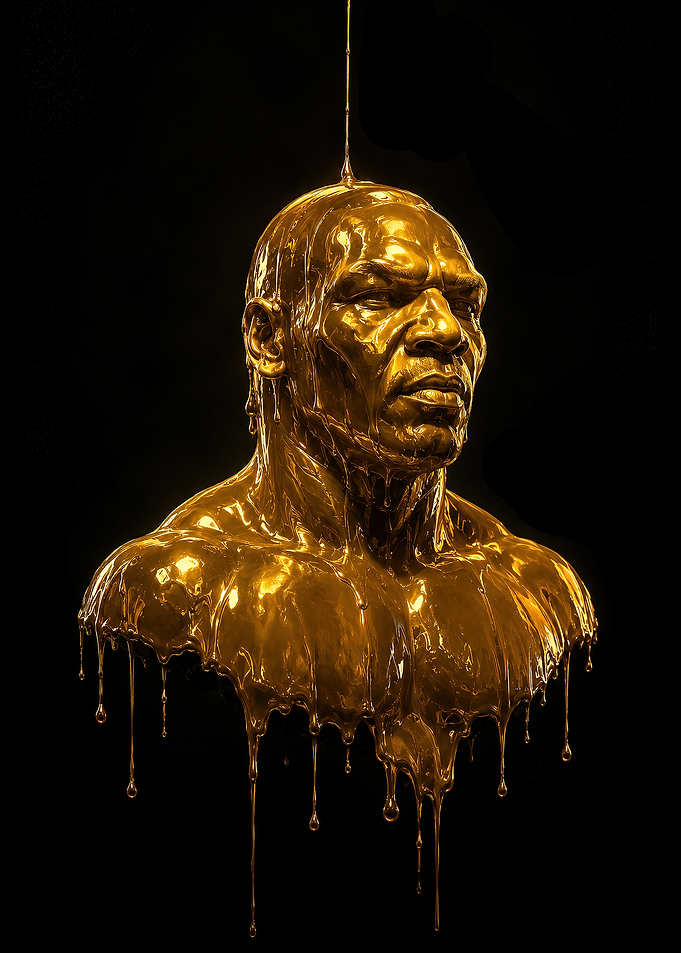 Golden statue of Mike Tyson