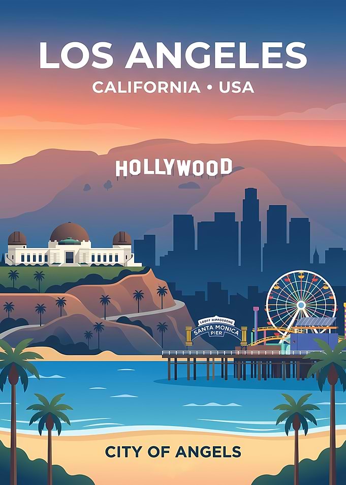 Los Angeles Travel Poster