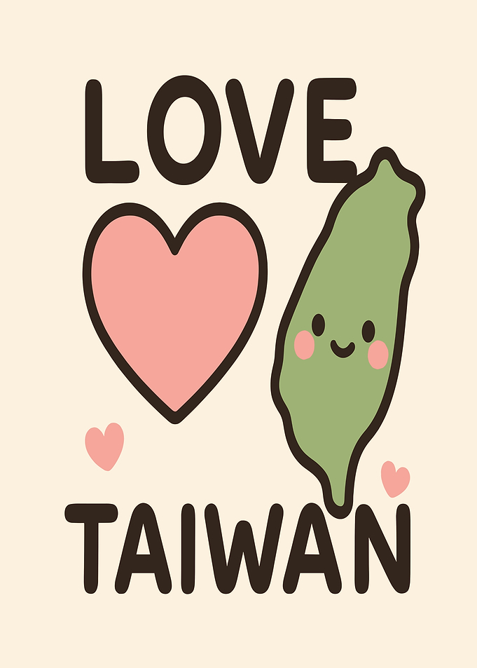 Cute Love Taiwan Illustration