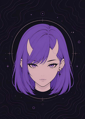 Anime Demon Girl Portrait