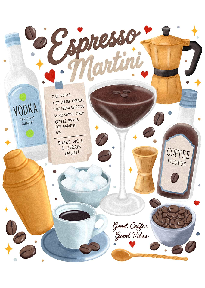 Espresso Martini Recipe Illustration