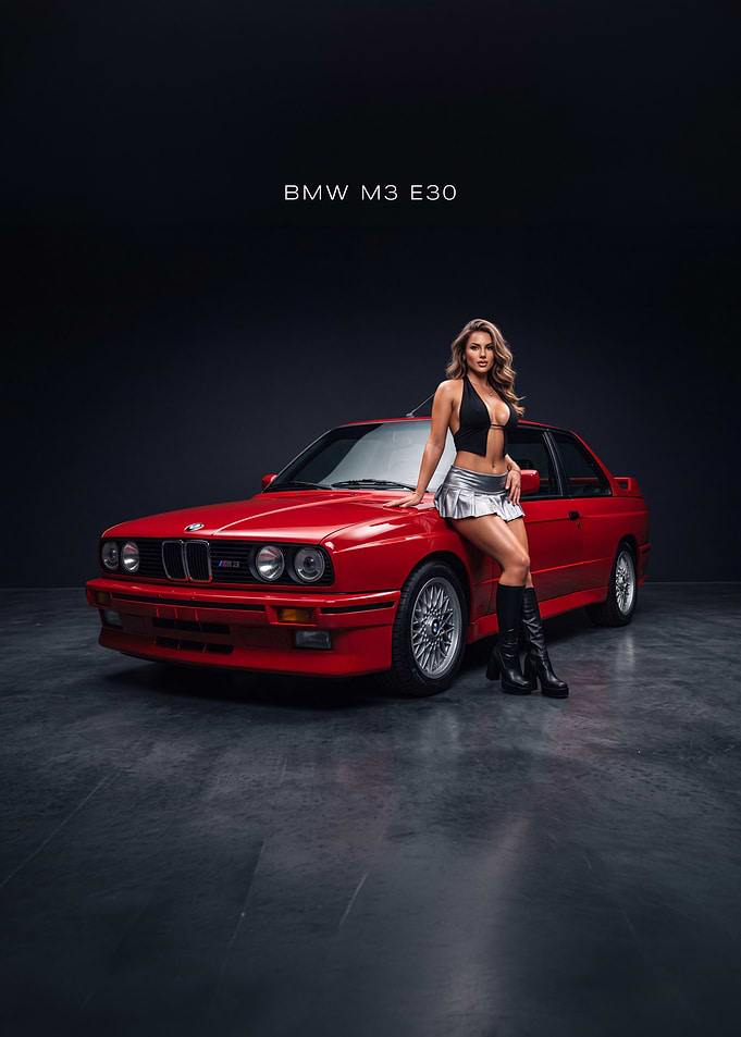 BMW M3 E30 Car Poster