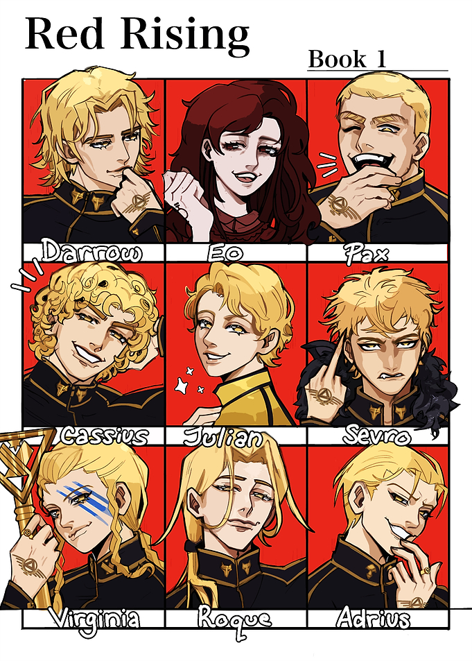 Red Rising Book 1 Character Grid
