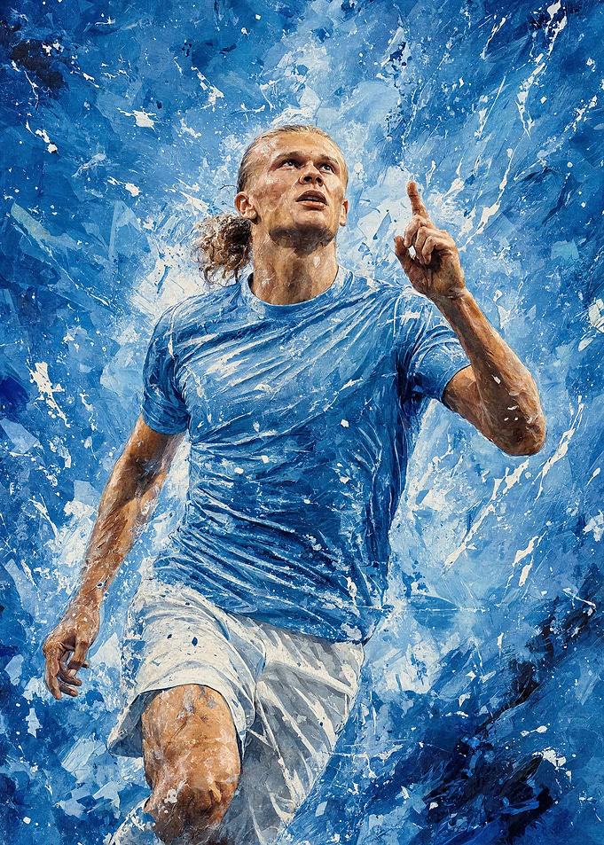 Erling Haaland Manchester City Painting
