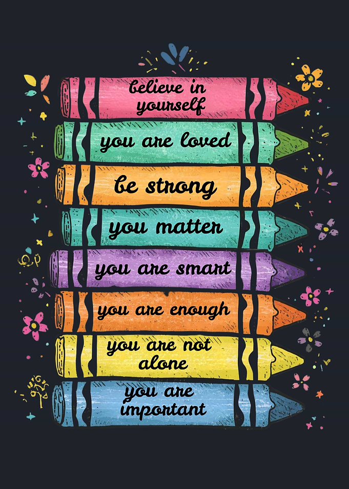 Inspirational Crayon Affirmations Poster