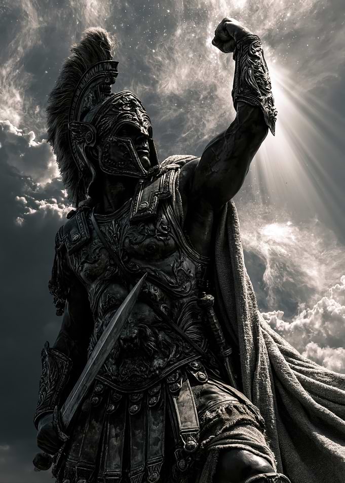 Triumphant Spartan Warrior Statue