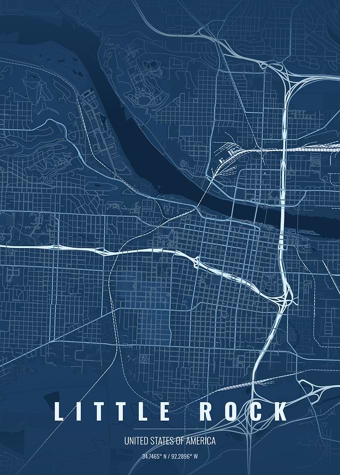 Little Rock City Map Print