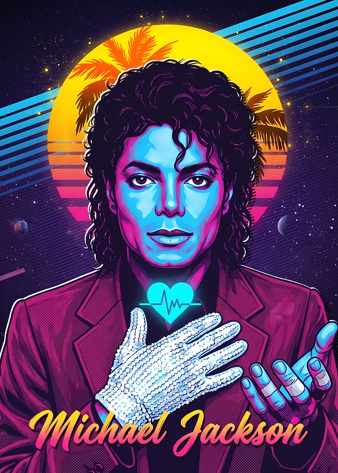 Retro Synthwave Michael Jackson Portrait
