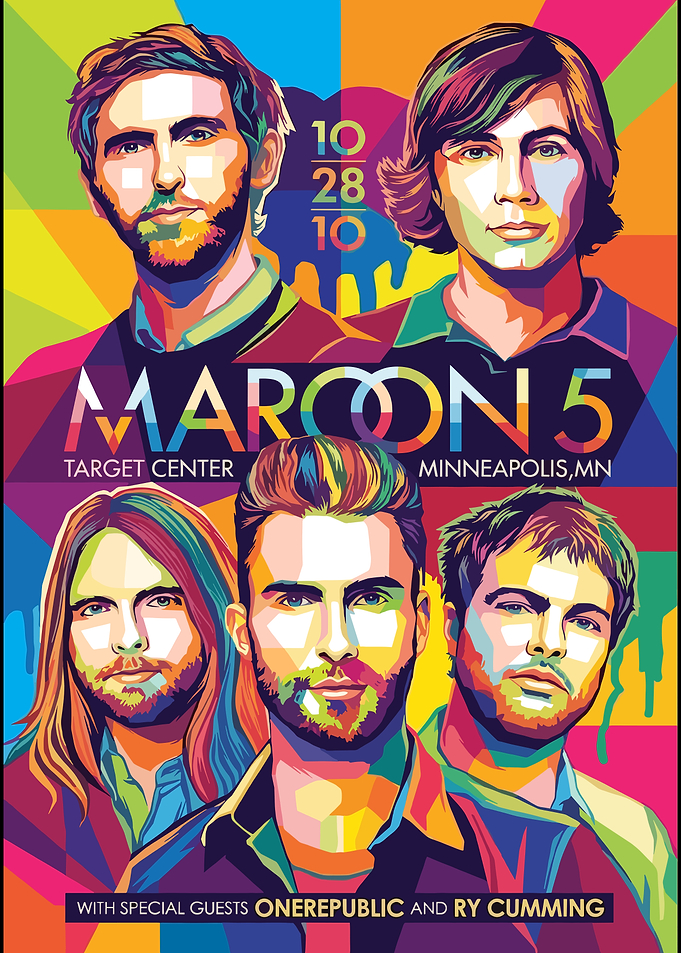 Maroon 5 Concert Poster Pop Art
