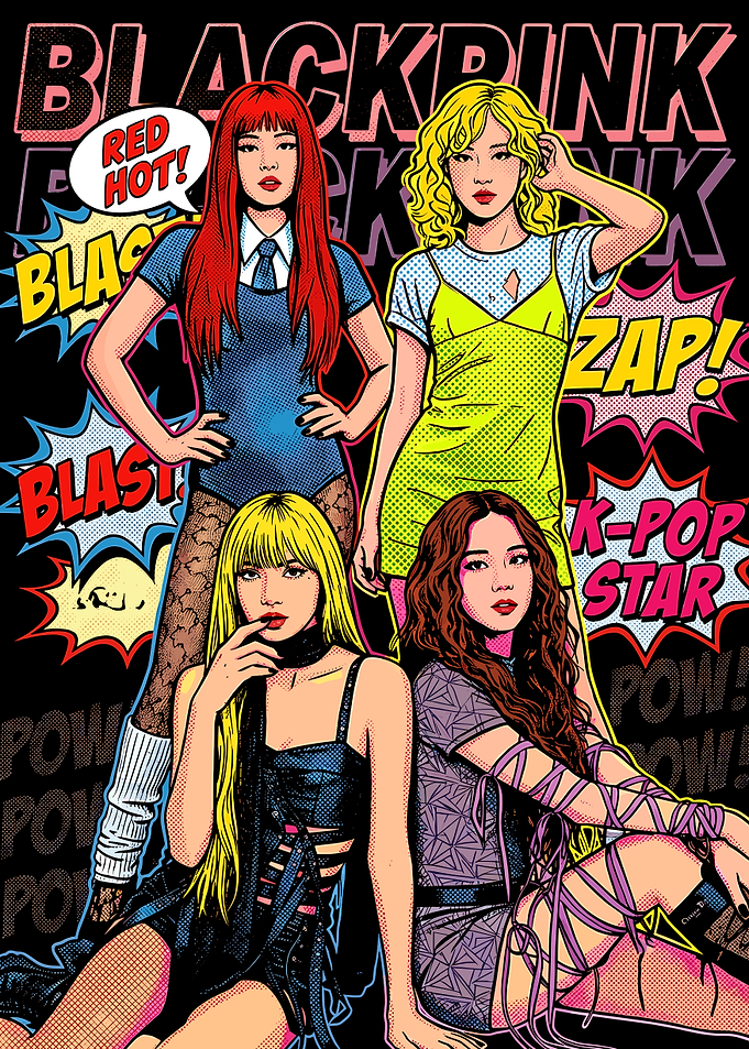 Blackpink Pop Art Comic Poster