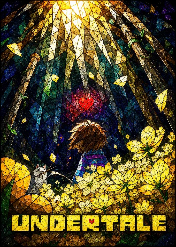 Undertale Stained Glass Art Poster