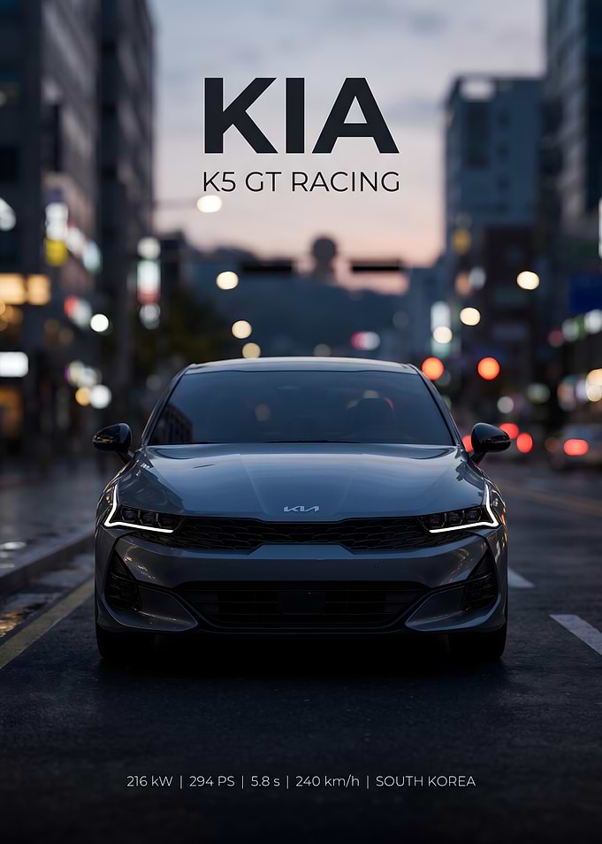 Kia K5 GT Racing City Portrait