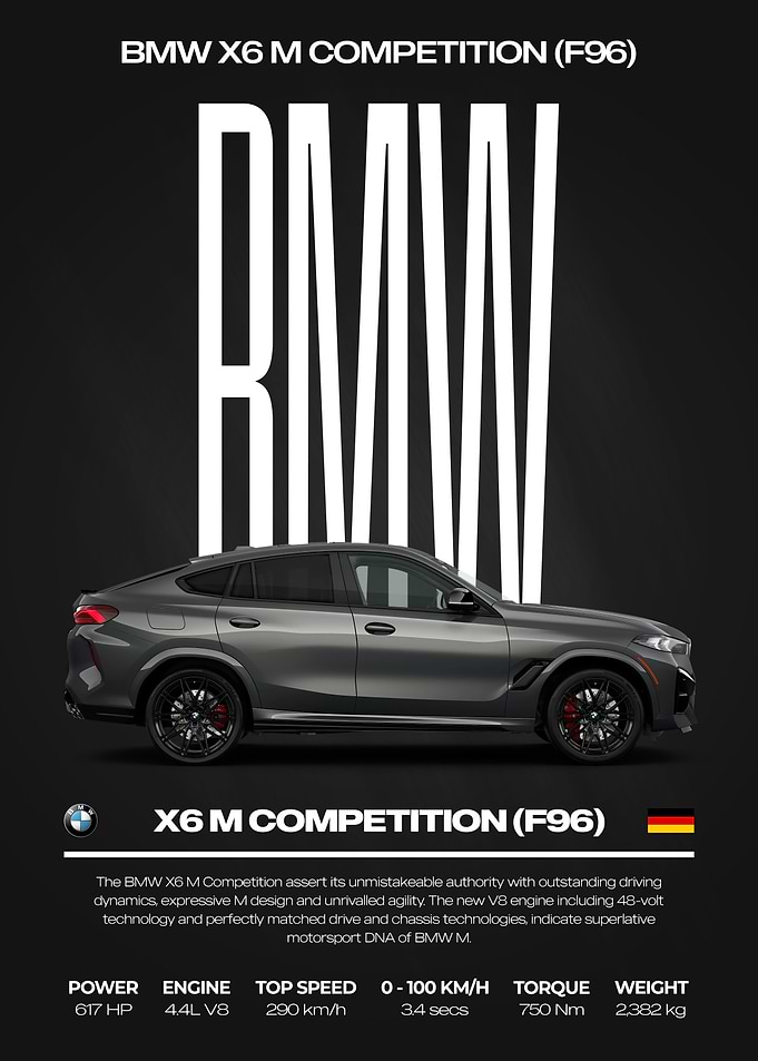 BMW X6 M Competition F96 Poster