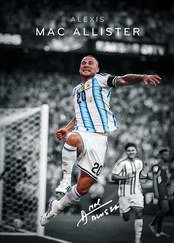 Mac Allister Argentina Soccer Poster