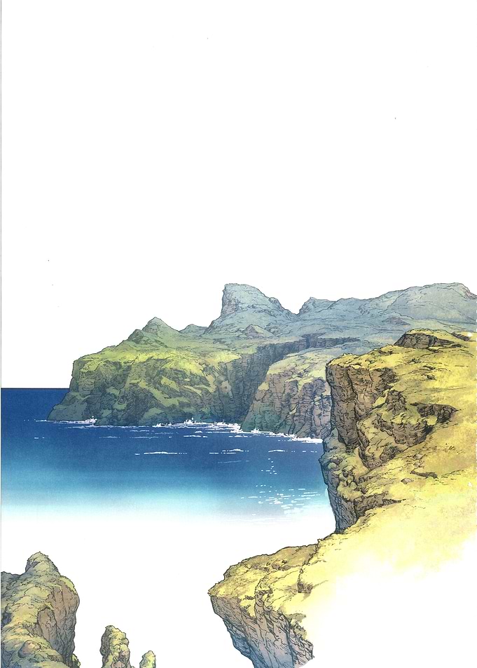 Coastal Cliff Landscape Illustration