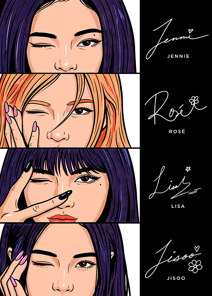BLACKPINK Members Pop Art Portrait Collage