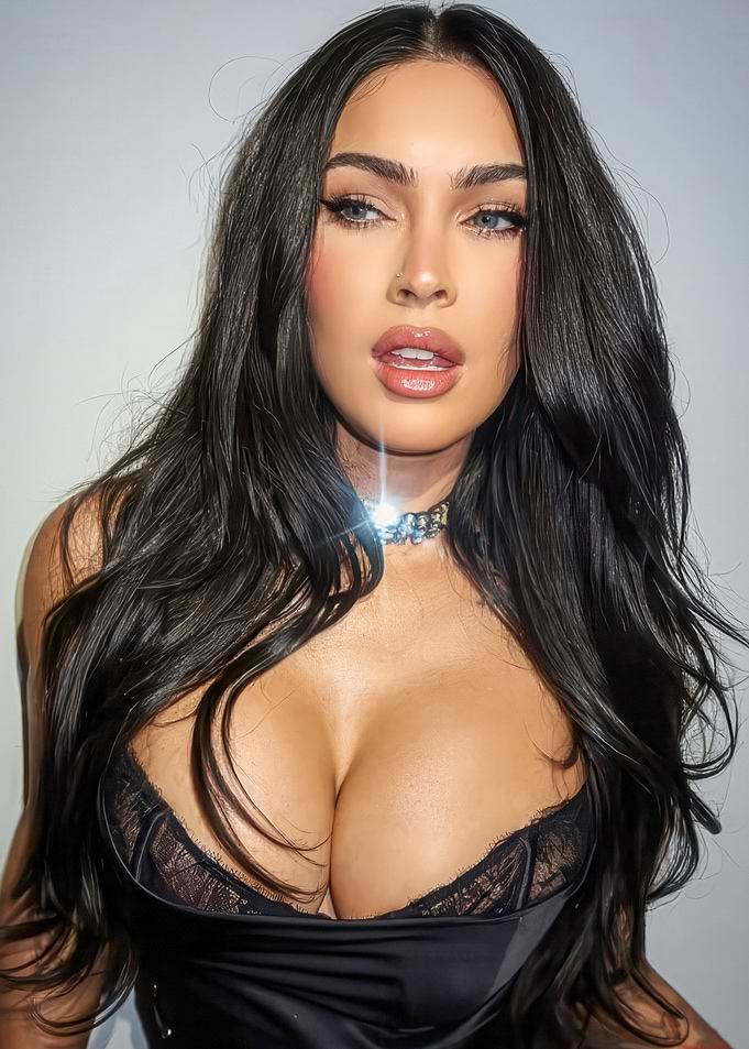 Megan Fox Portrait in Black Corset