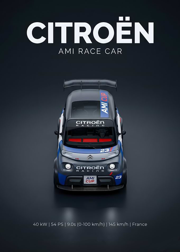 Citroen Ami Race Car Poster