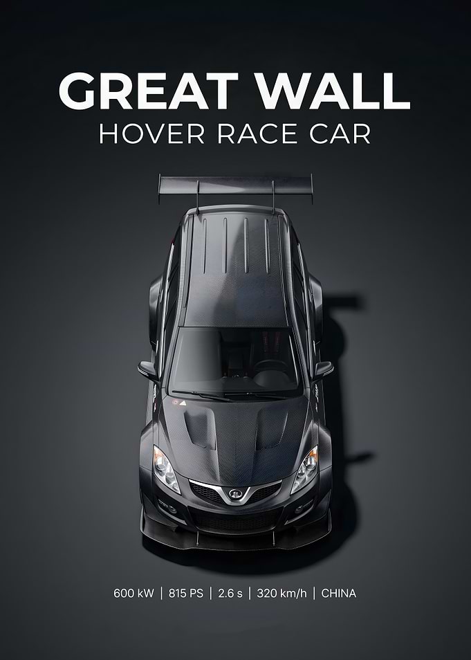 Great Wall Hover Race Car Poster