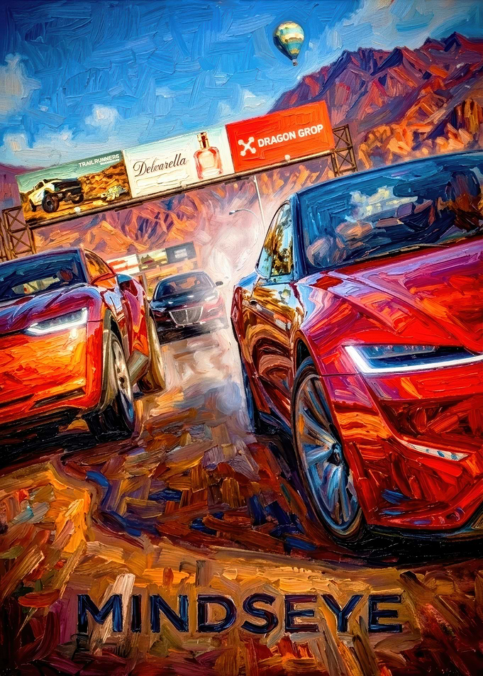 Mindseye : Dynamic Red Sports Cars Racing