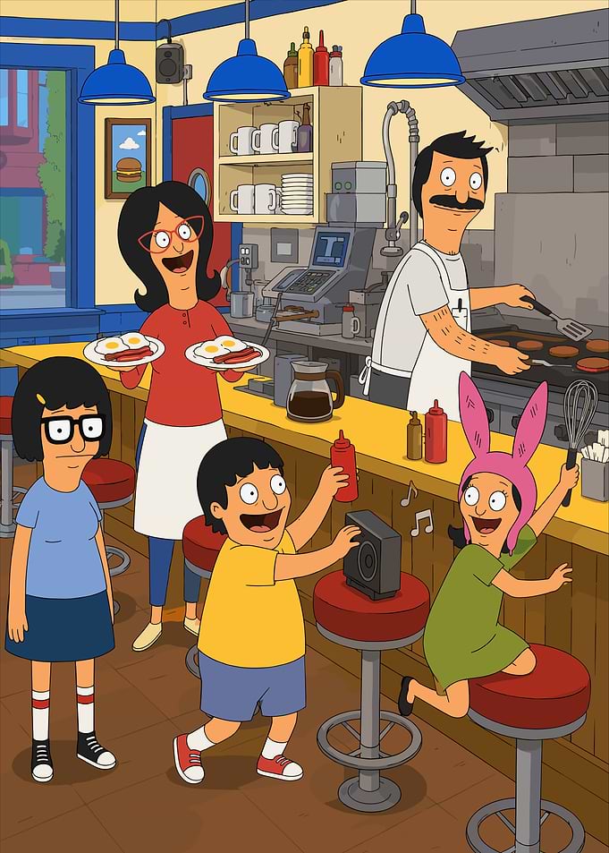 The Belcher Family in Bob's Burgers
