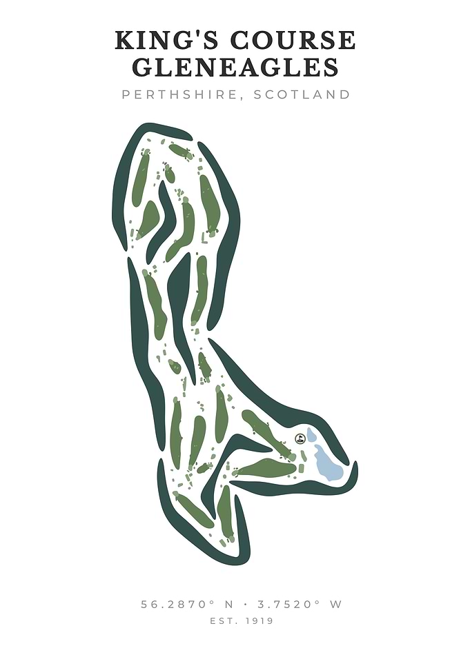 King's Course Gleneagles Golf Map