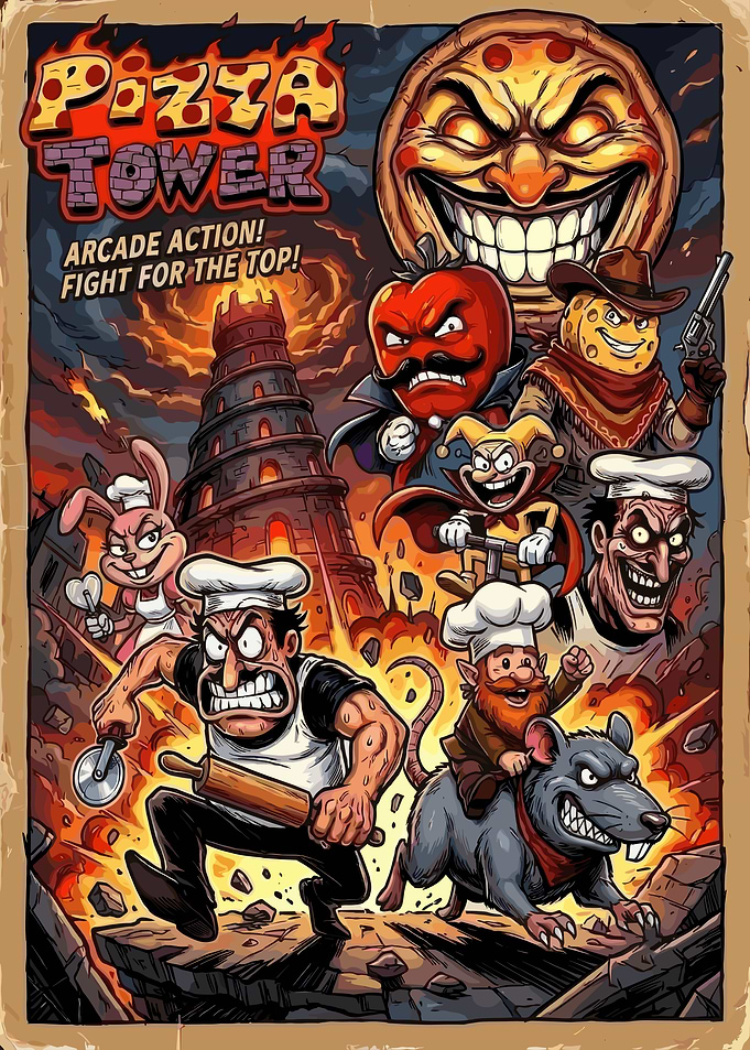 Pizza Tower Arcade Action Poster
