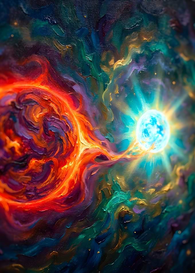 Cosmic Collision Oil Painting