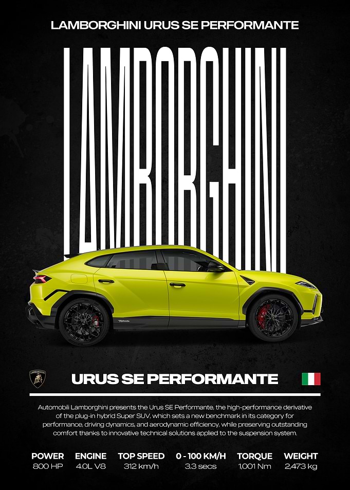 Lamborghini Urus SE Performante Poster