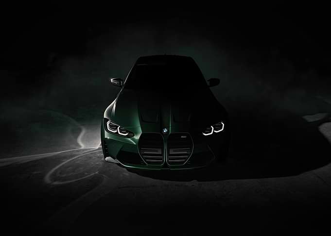 Dark Green BMW M3 Front View