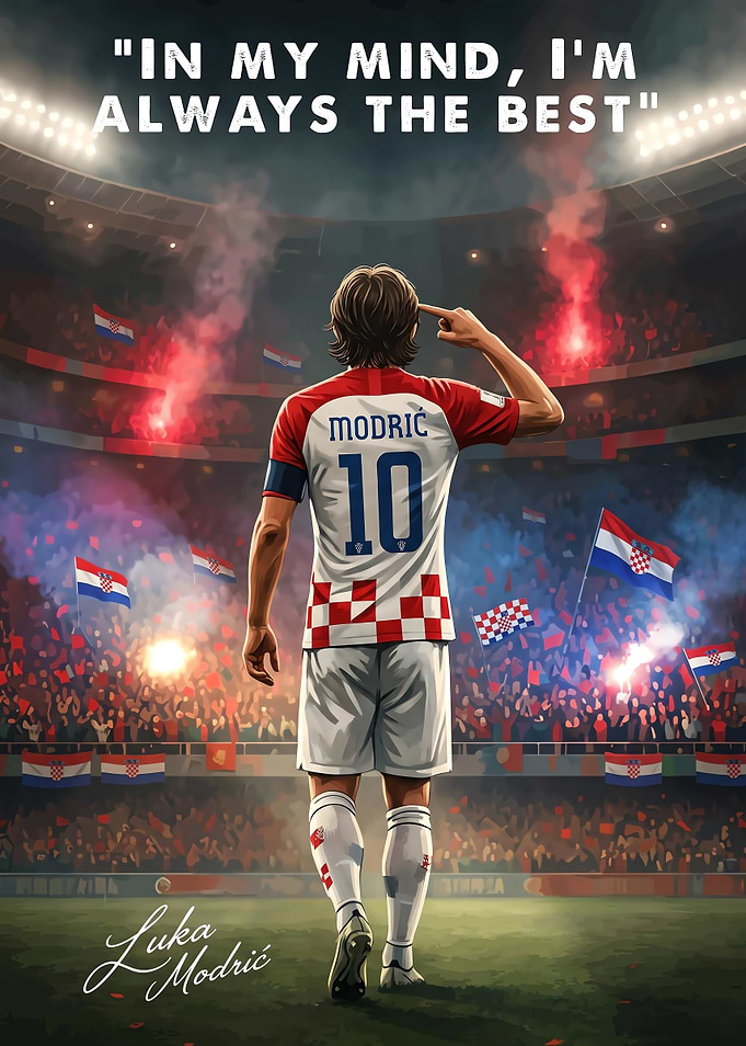 Luka Modrić Croatia Football Poster