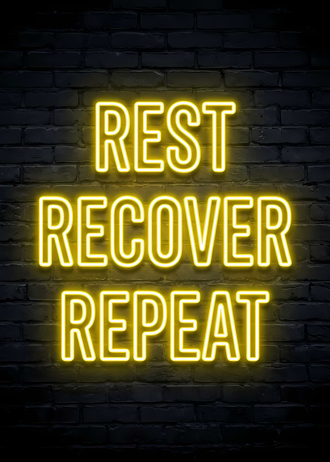 Rest Recover Repeat Neon Sign