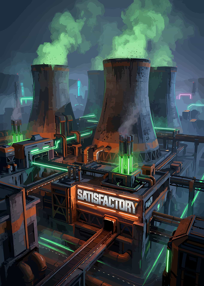Satisfactory Game Industrial Factory Art