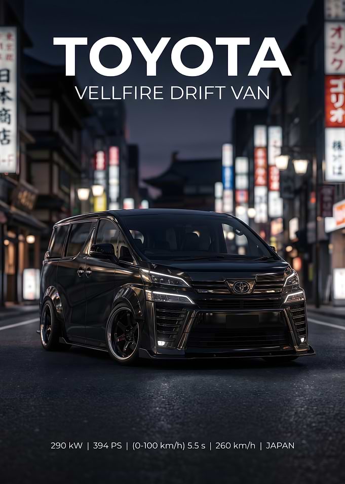 Toyota Vellfire Drift Van Poster