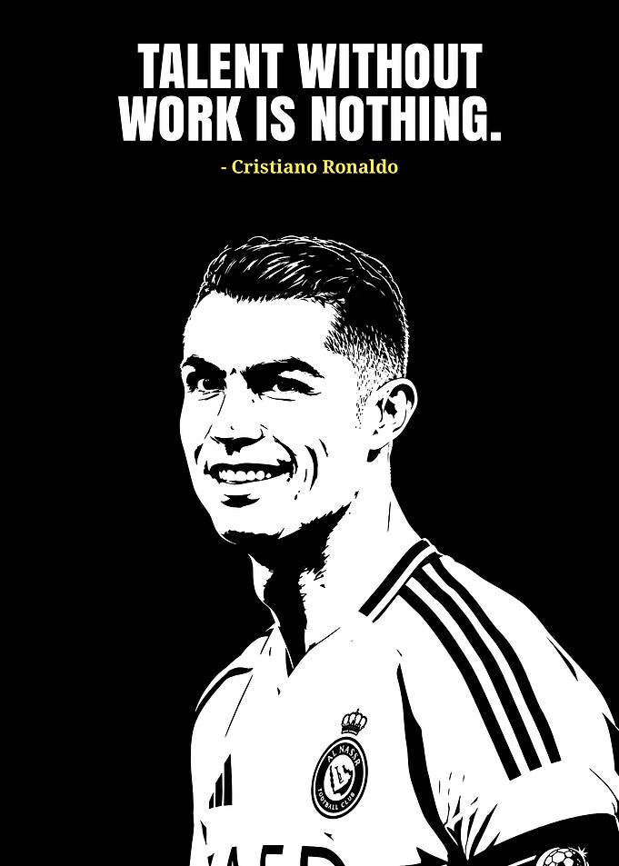 Cristiano Ronaldo Inspirational Quote Poster