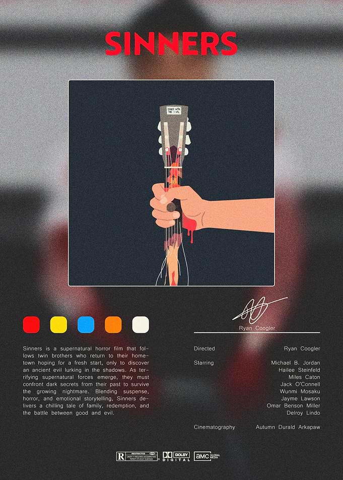 Sinners Movie Minimalist Poster