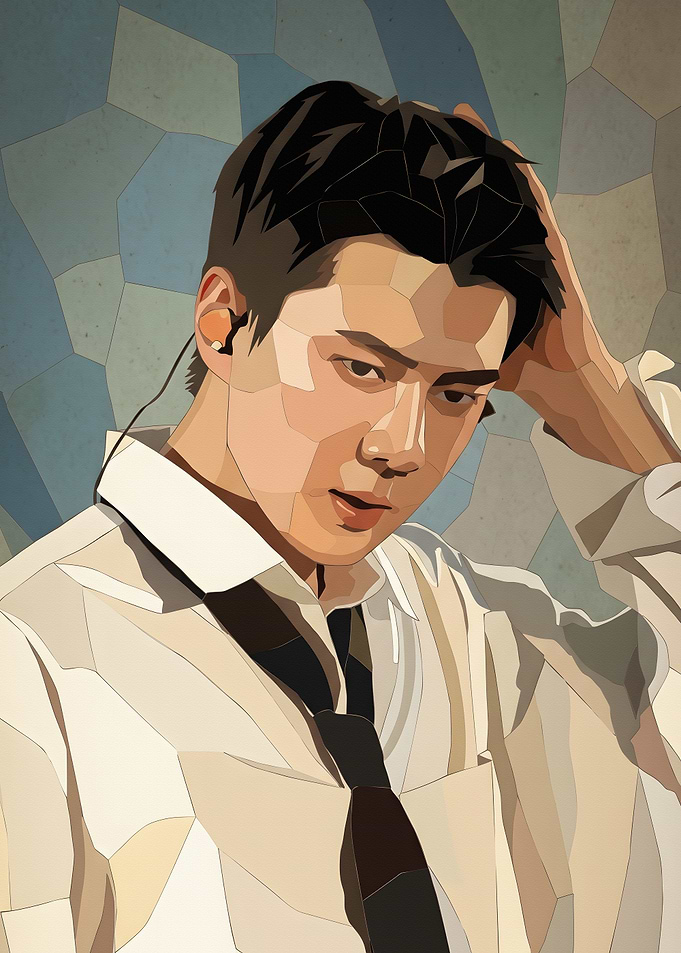 Low Poly Portrait of Sehun
