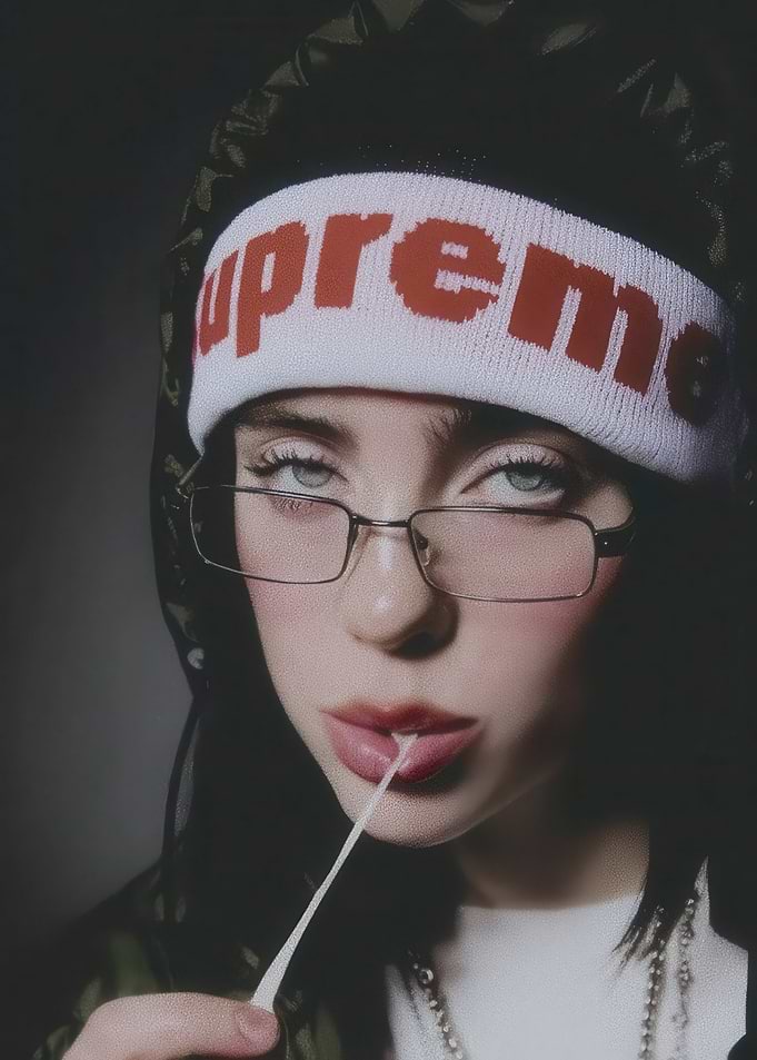 Billie Eilish Wearing Supreme Headband