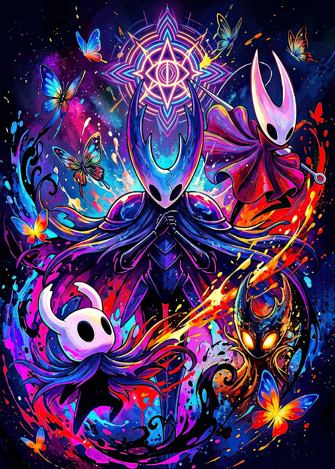 Hollow Knight Neon Fantasy Art