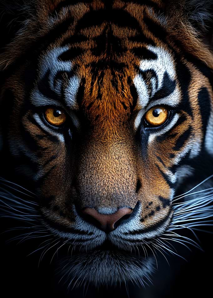 Intense Close-up Tiger Portrait