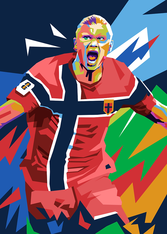 Erling Haaland WPAP Pop Art Portrait