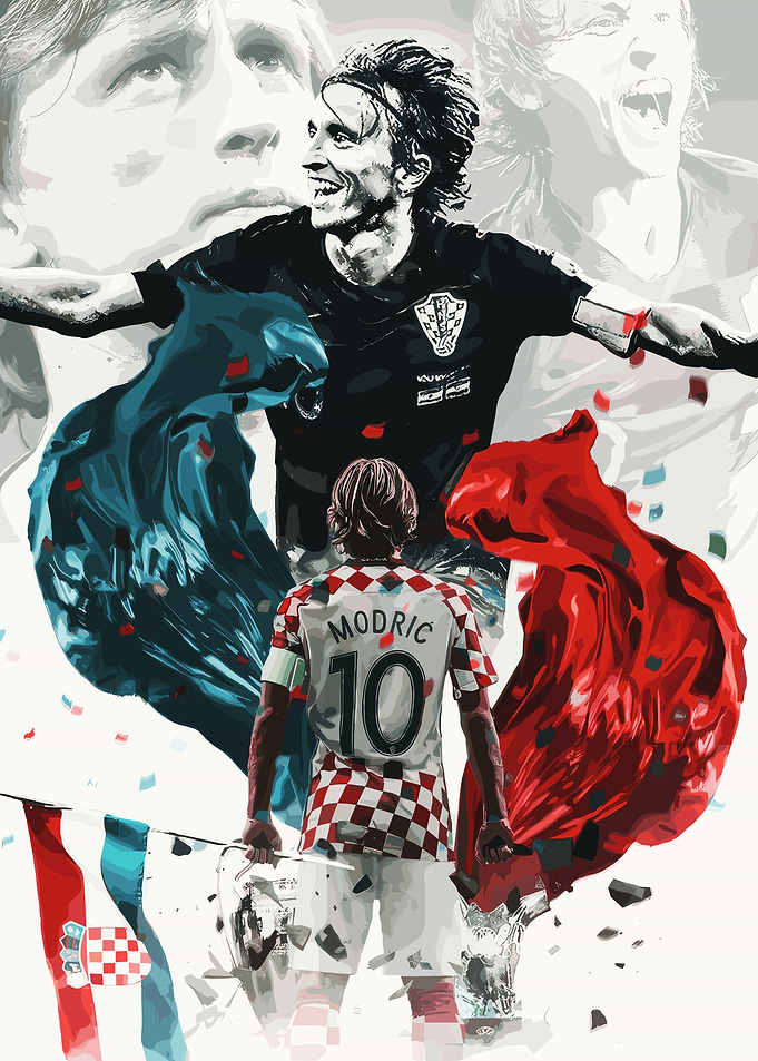 Luka Modrić Croatia Football Art Poster