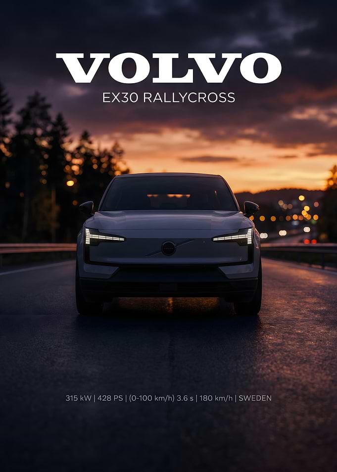 Volvo EX30 Rallycross Sunset Poster