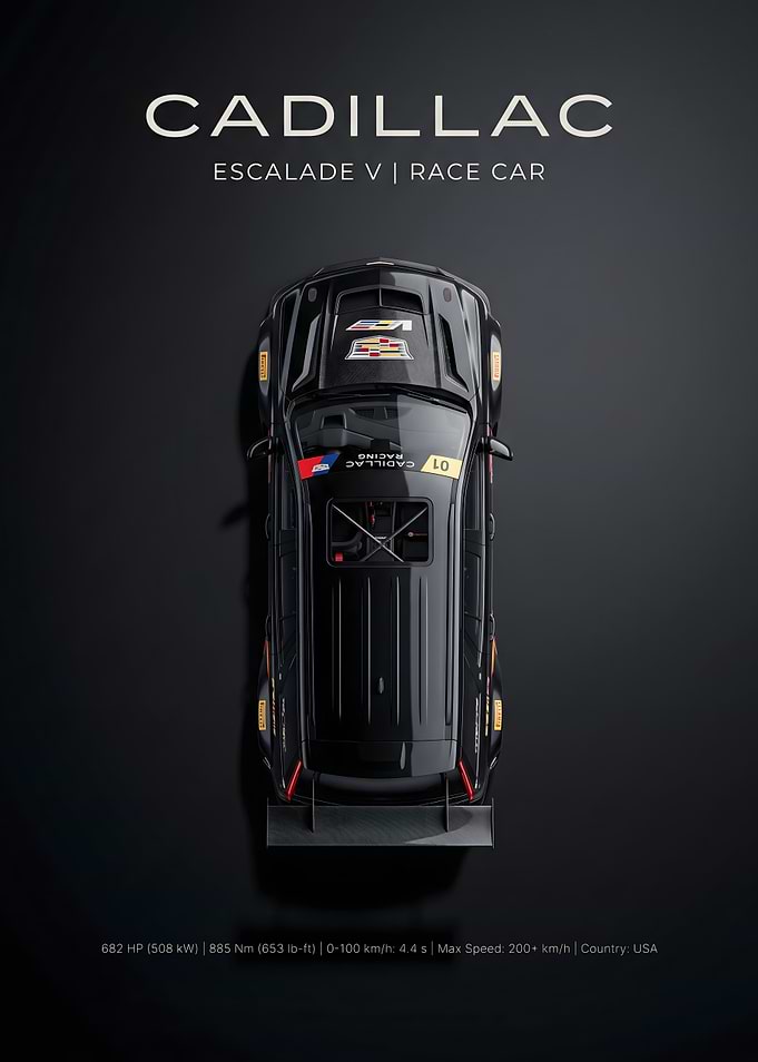 Cadillac Escalade V Race Car Poster