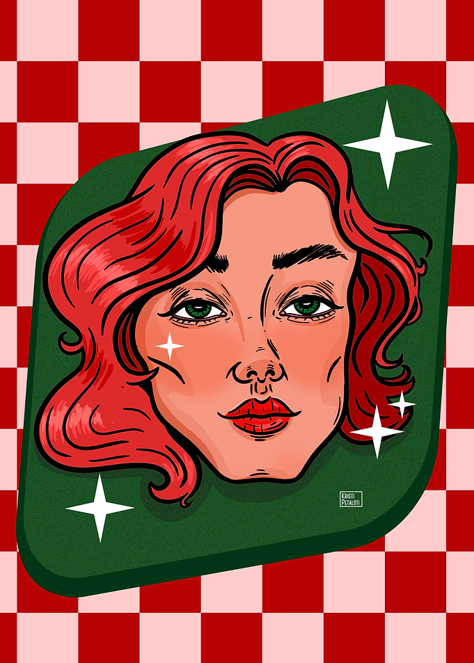 Retro Pop Art Redhead Portrait