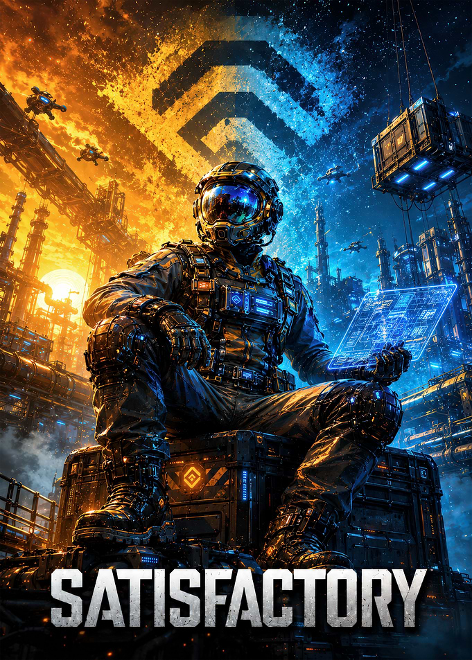 Satisfactory Game Key Art