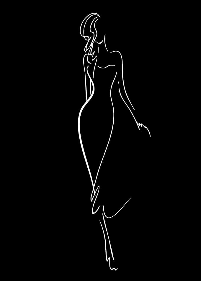 Minimalist Line Art Fashion Illustration
