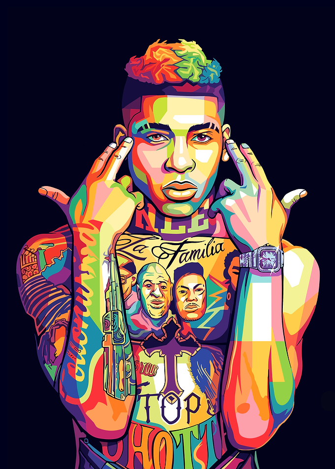 Colorful Pop Art Portrait of NLE Choppa