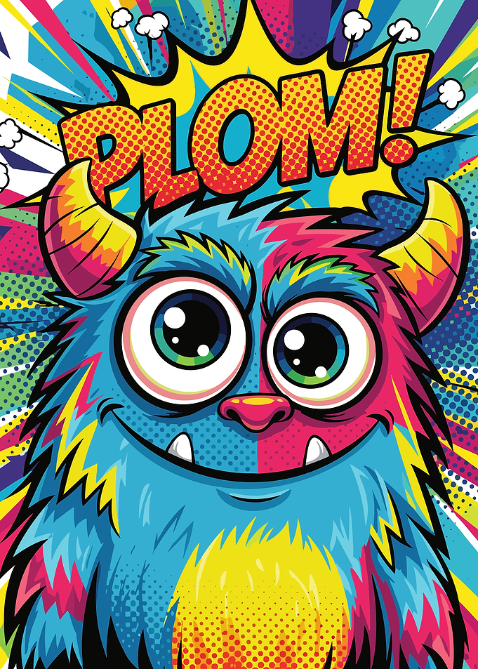 Colorful Pop Art Monster Illustration